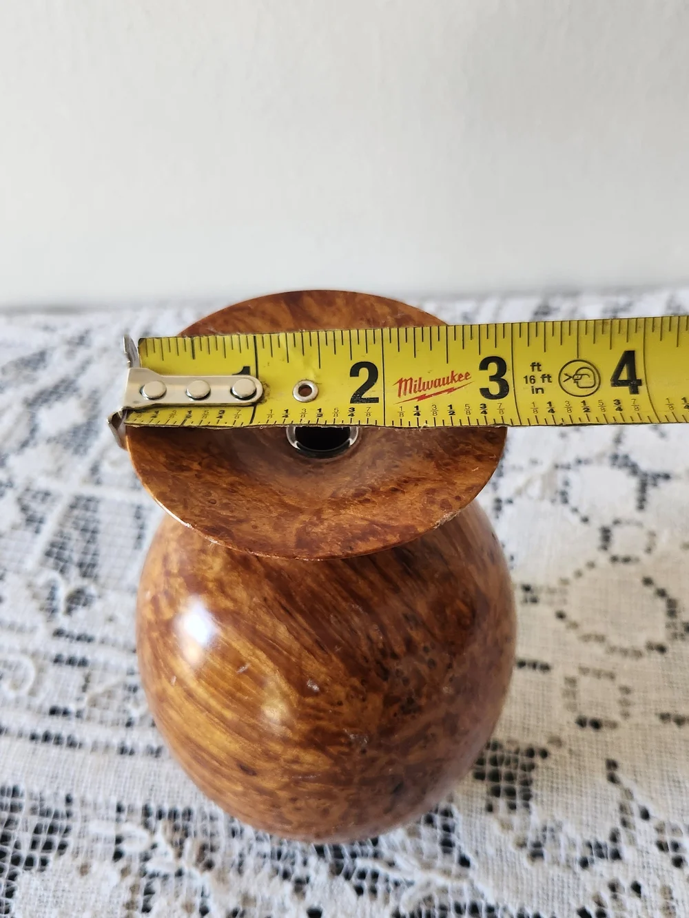 MCM Hand-Turned Burl Wood Accent Vase - Brown